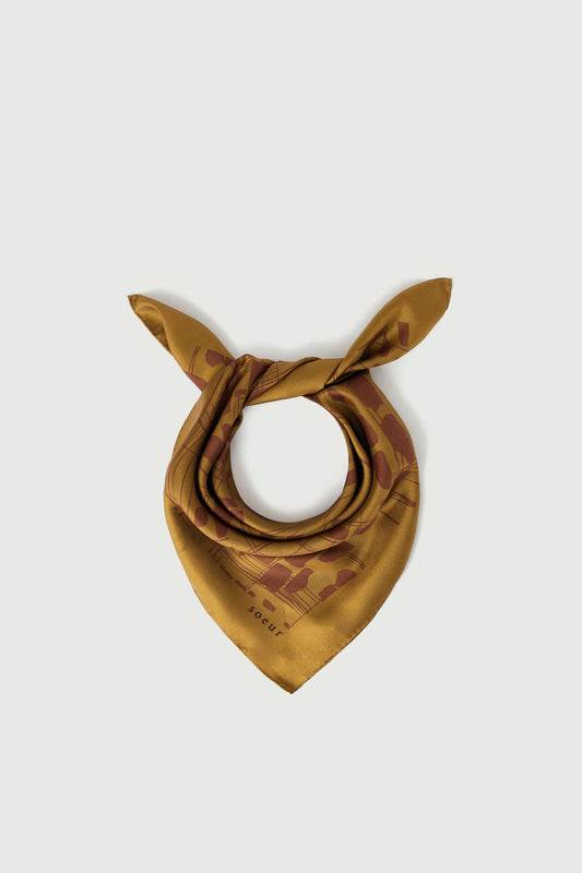 Foulard Capucine - Bronze/Rouille - Soie - Femme