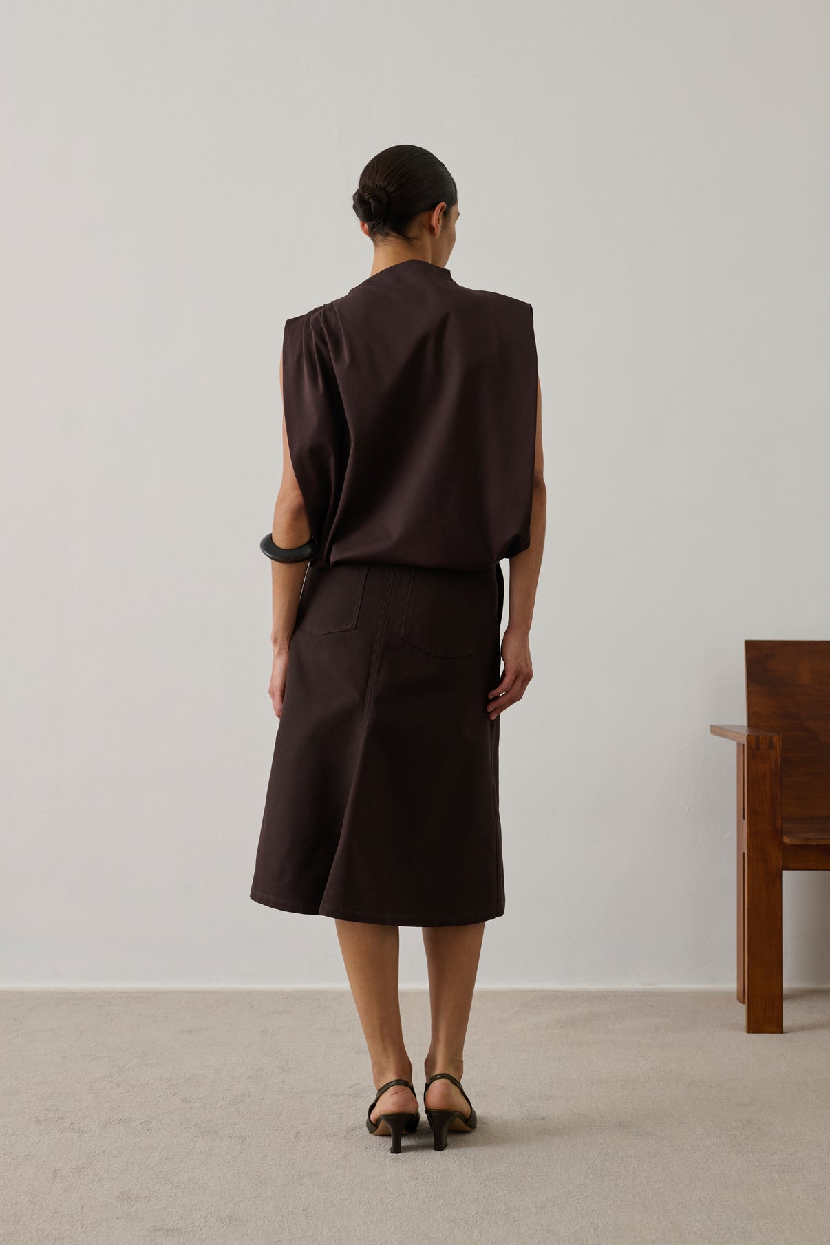 Top Idris - Marron Foncé - Coton - Femme vue 4