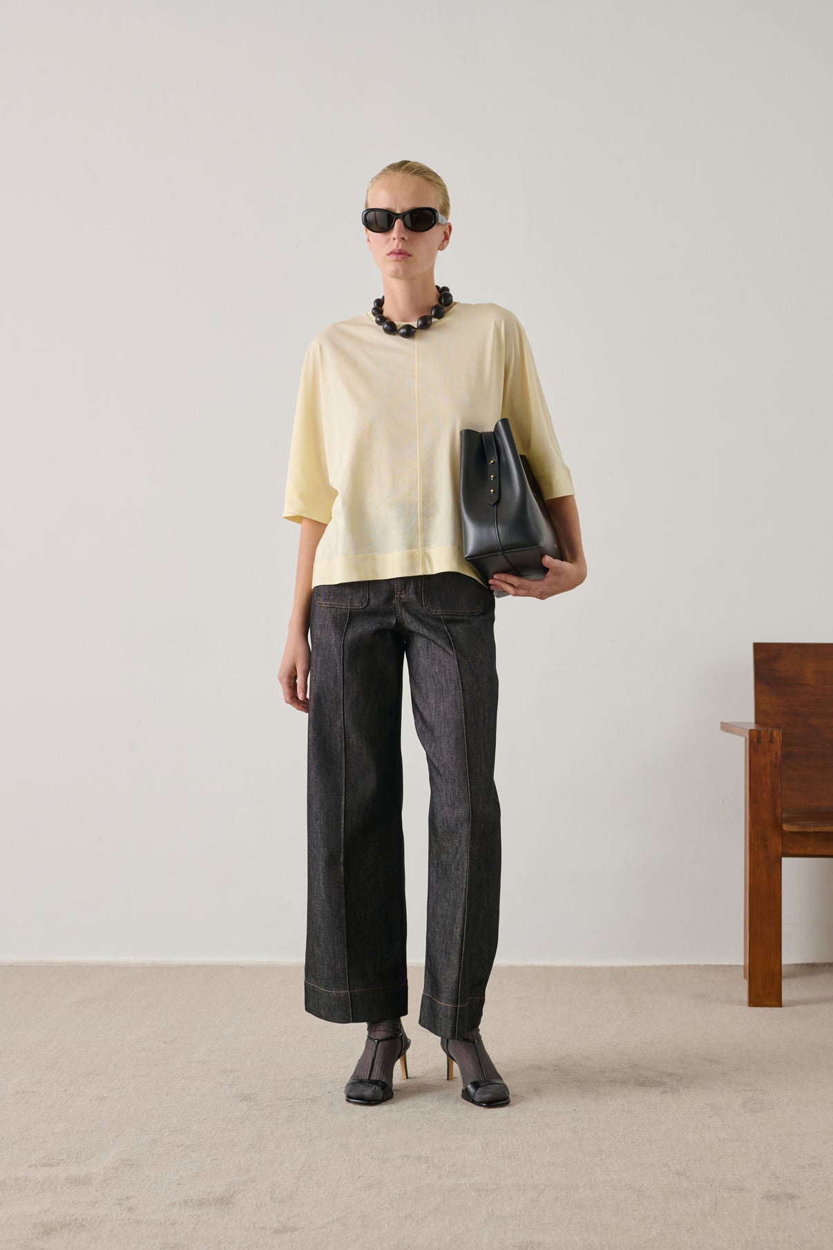 Tee-Shirt Helsinki - Jaune Pâle - Coton - Femme vue 2